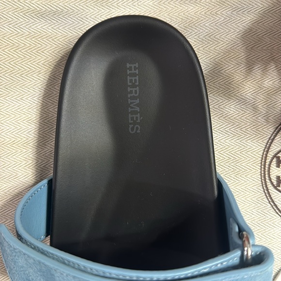 Hermes Chypre sandal blue mineral 38.5 . 100% Authentic never been worn! - Picture 5 of 8